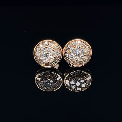 18CT Rose Gold Diamond Stud earrings