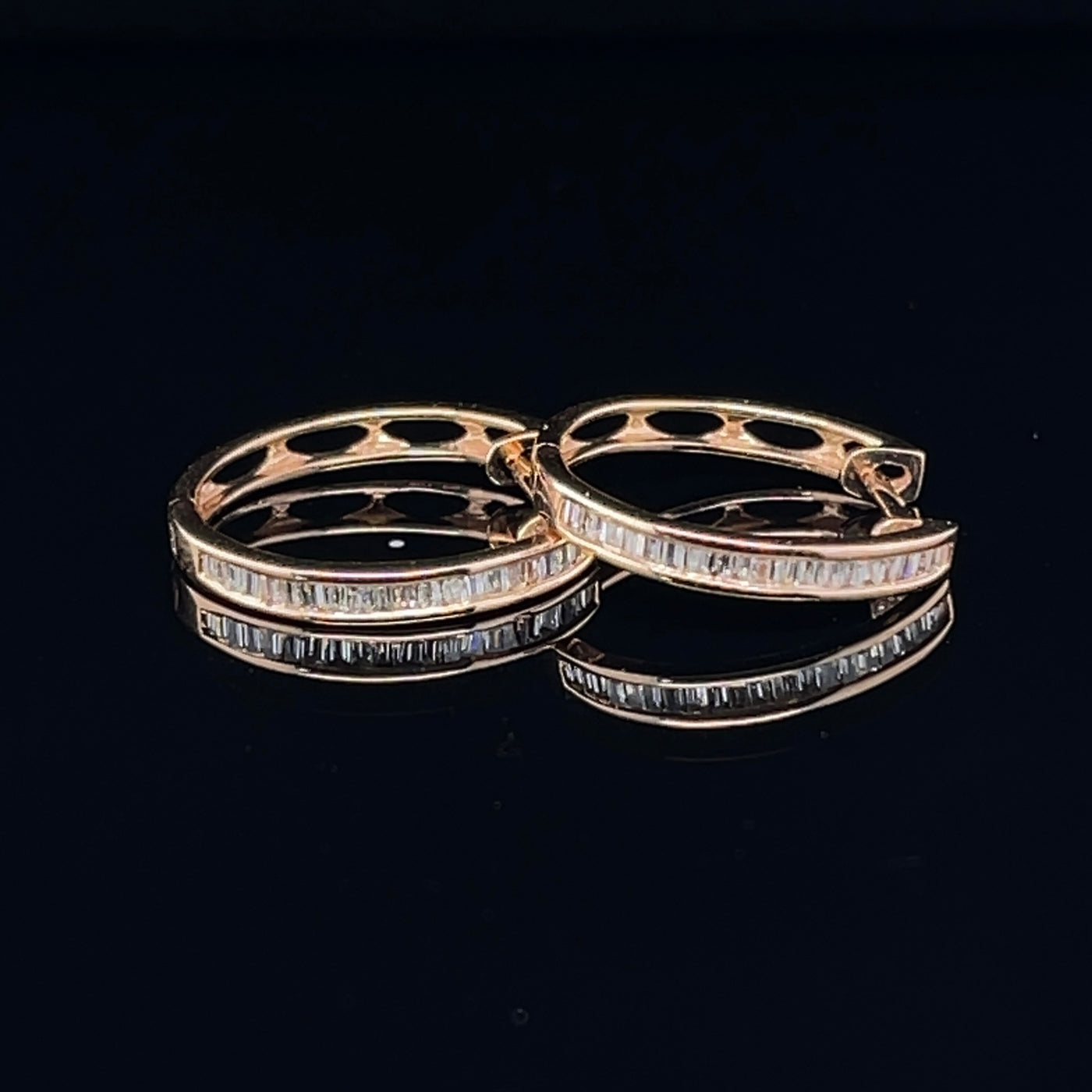 18CT Rose Gold Diamond Earrings