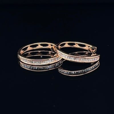 18CT Rose Gold Diamond Earrings