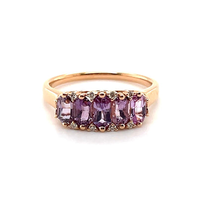 18CT Rose Gold (NO HEAT) Purple Coloured Sapphire Ring