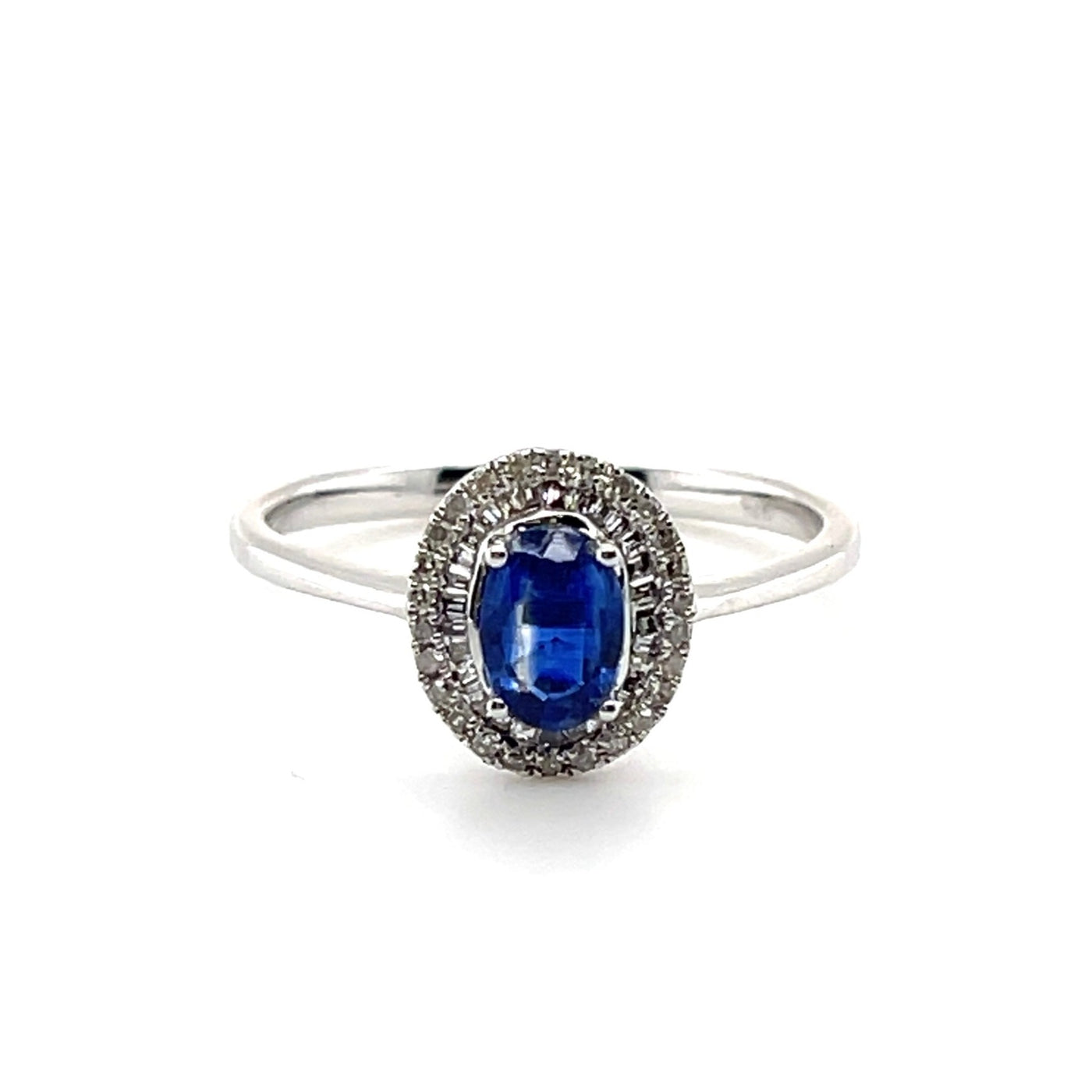 18CT White Gold Kyanite and Diamond Ring