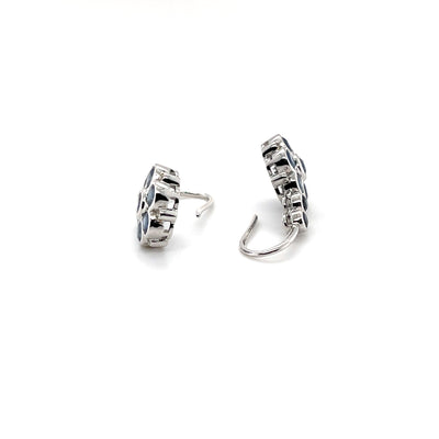 18CT White Gold Sapphire and Diamond Earrings
