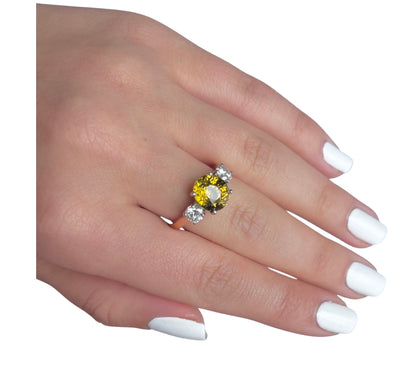 18CT rose gold and white gold Chrysoberyl (Natural Alexandrite) and diamond ring GIA CERTIFIED