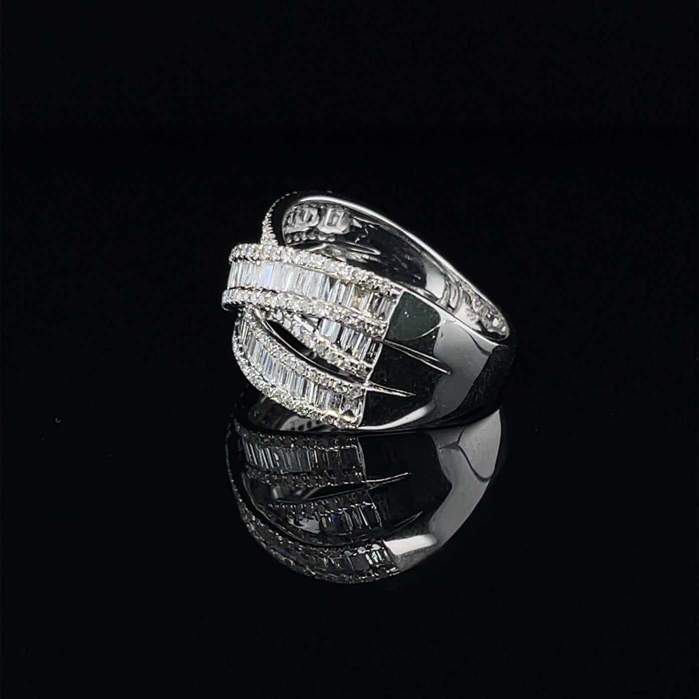 'Hope' 18CT white gold trilogy stack ring
