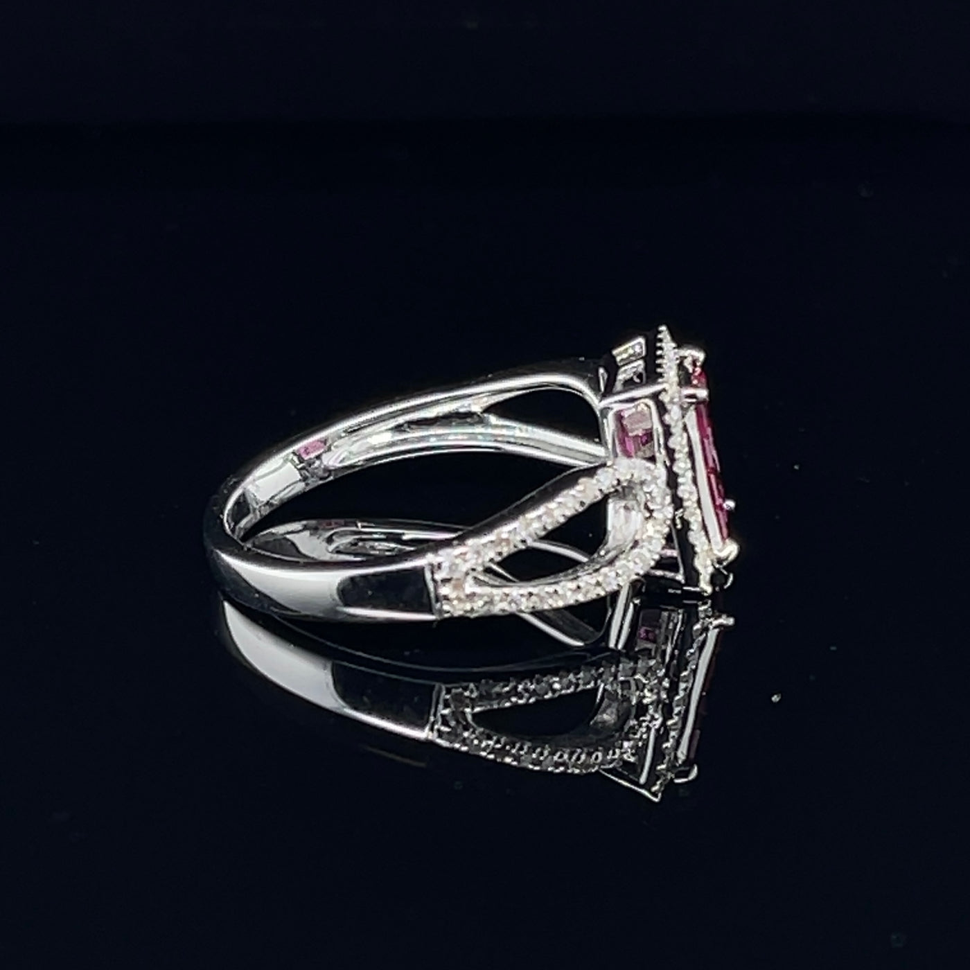 'Claire' Ruby and diamond ring in 18CT white gold