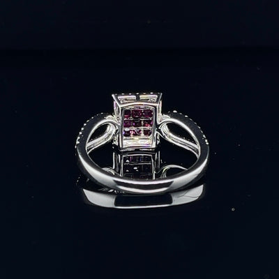'Claire' Ruby and diamond ring in 18CT white gold