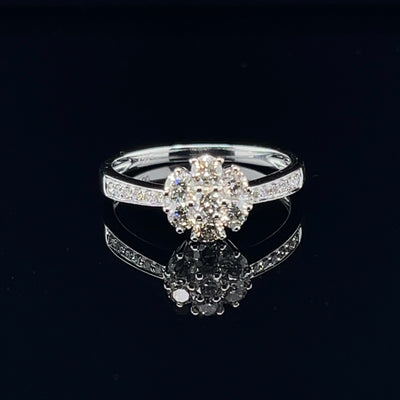 'Madeline' 18CT white gold diamond cluster ring