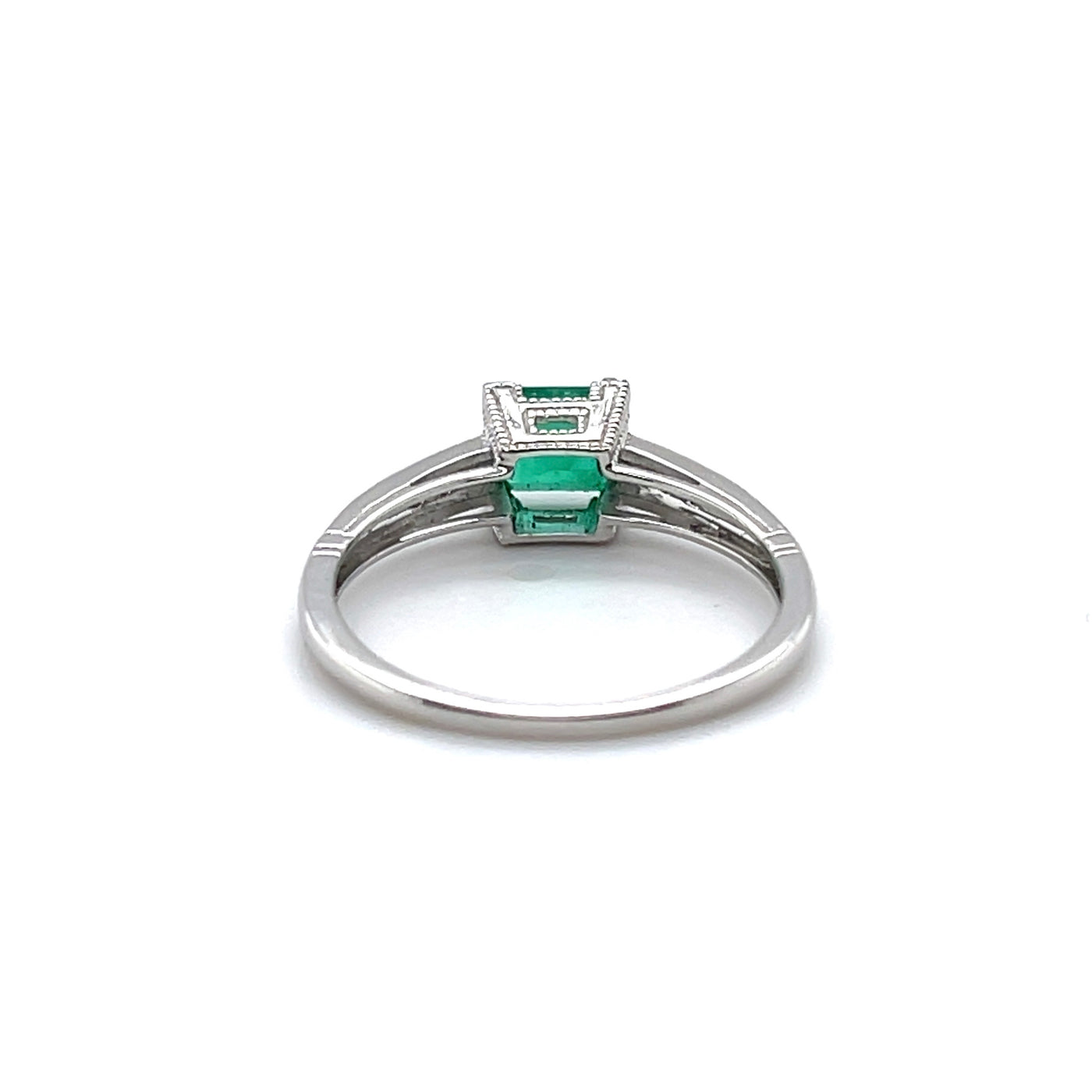 Platinum Emerald and Diamond Ring