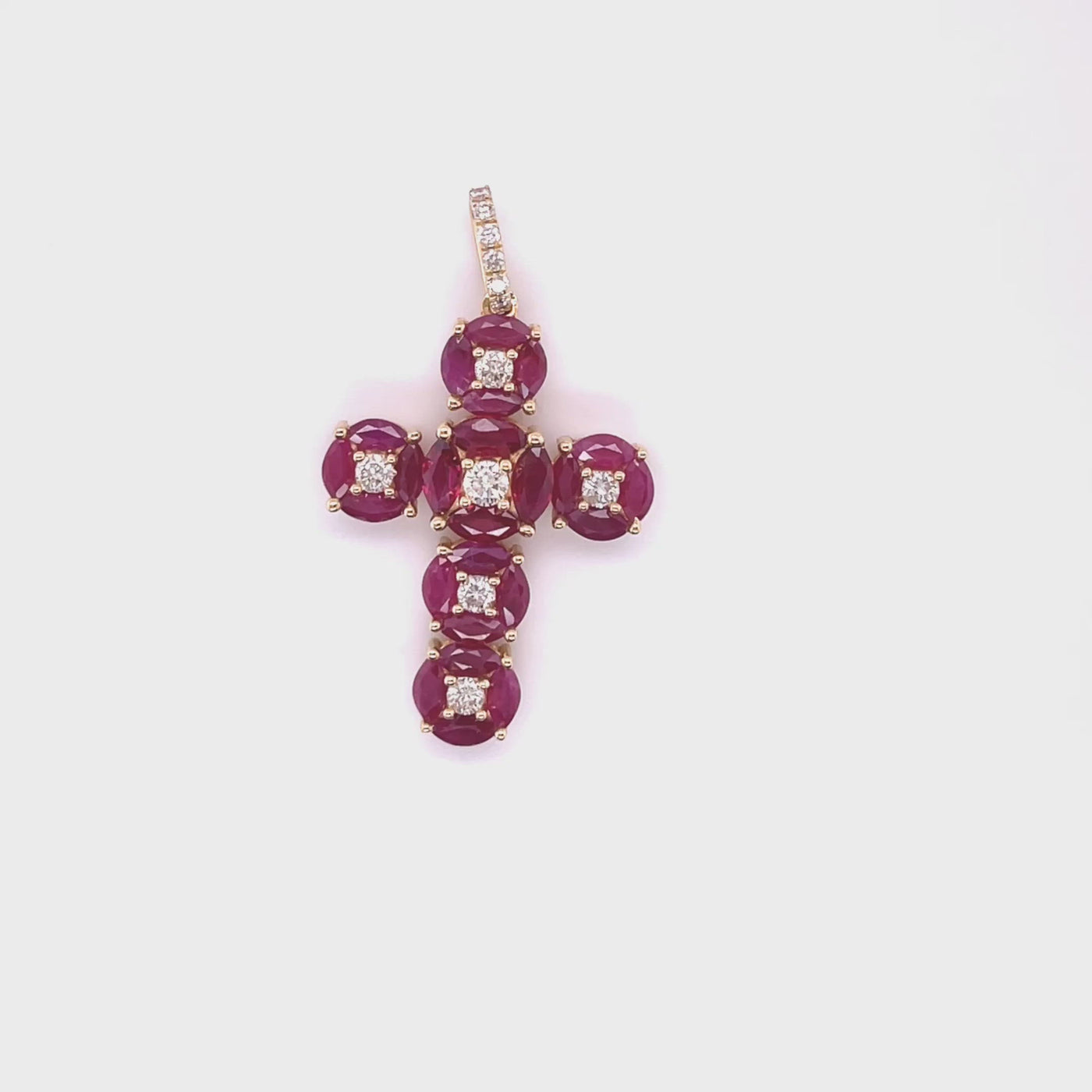18CT Yellow Gold Ruby and Diamond Pendant