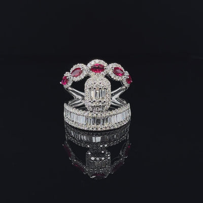 'Love' 18CT white gold  Ruby and Diamond ring