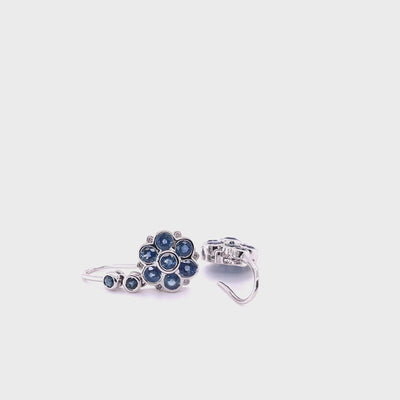 18CT White Gold Sapphire and Diamond Earrings