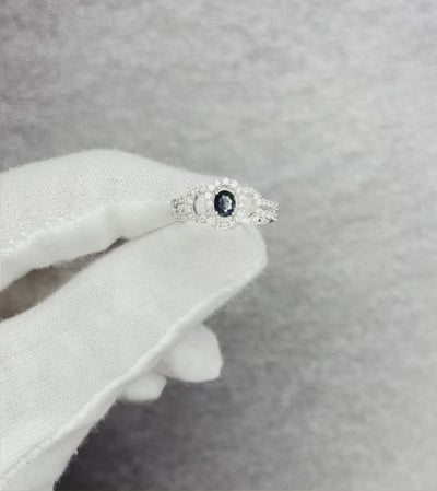 18CT White Gold Sapphire and Diamond Ring