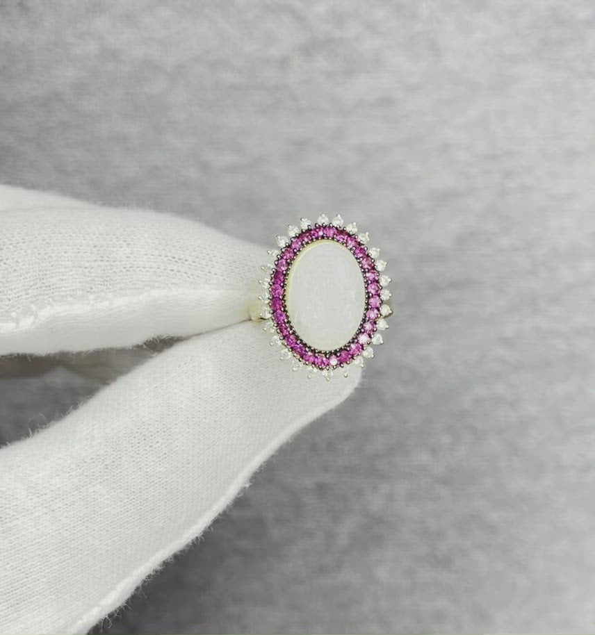 18CT Yellow Gold Ruby and Diamond Ring