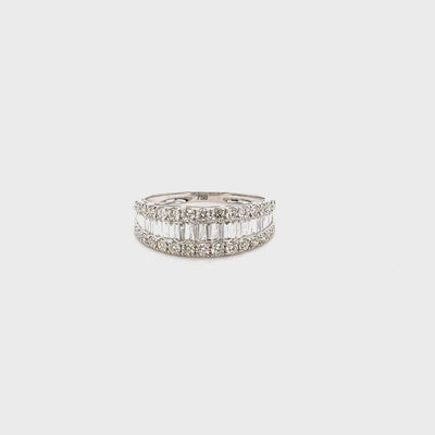 'Amy' 18CT White Gold Diamond Tapered Baguette Ring