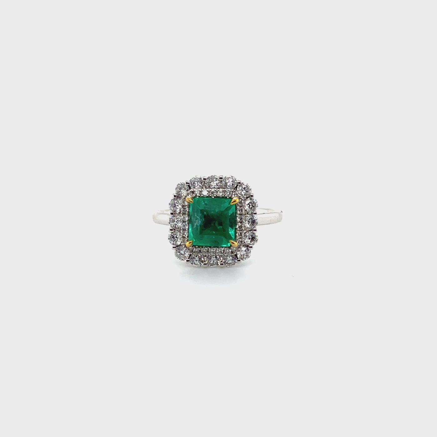 18ct yellow gold Emerald and Diamond dress ring