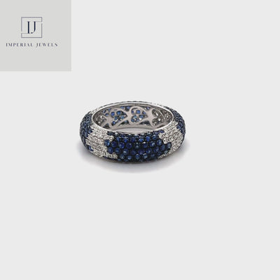 18CT White Gold Sapphire and Diamond Eternity Ring