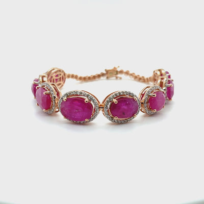 Ruby and Diamond bracelet in 14ct Rose gold