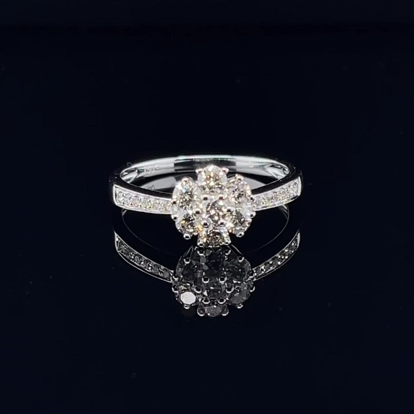 'Madeline' 18CT white gold diamond cluster ring