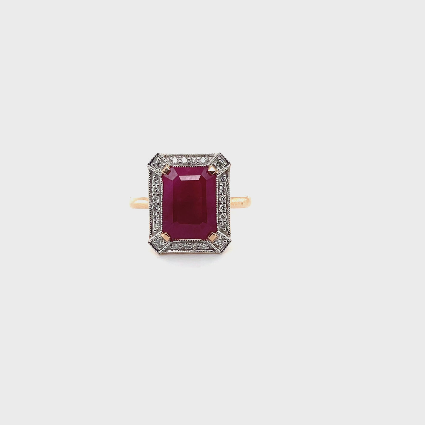 14ct rose gold Ruby and Diamond ring