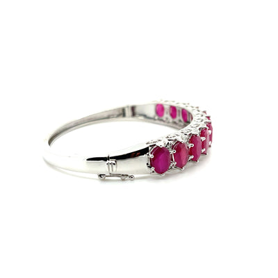 14ct white gold Ruby and Diamond bangle