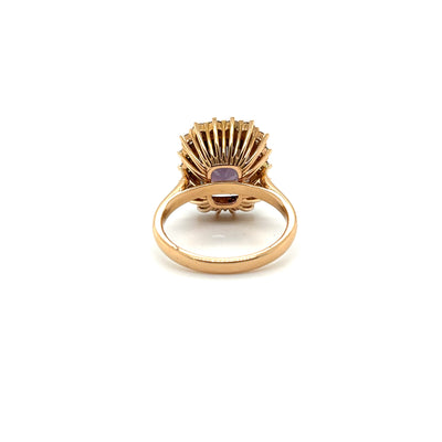 18ct rose gold GRS certified Spinel and Diamond ring