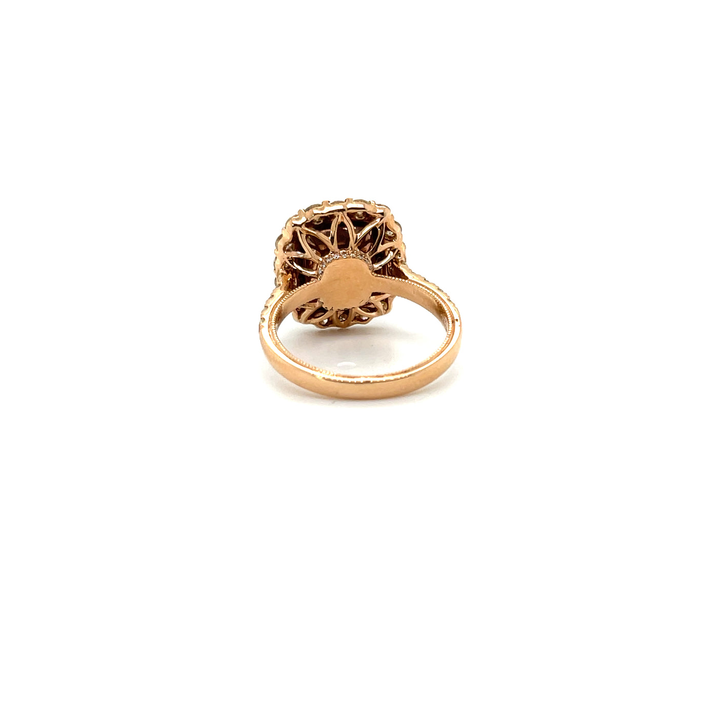 18ct rose gold emerald and diamond ring