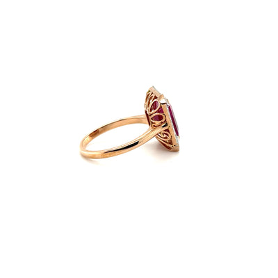 14ct rose gold Ruby and Diamond ring