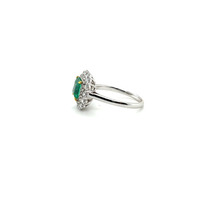 18ct yellow gold Emerald and Diamond dress ring