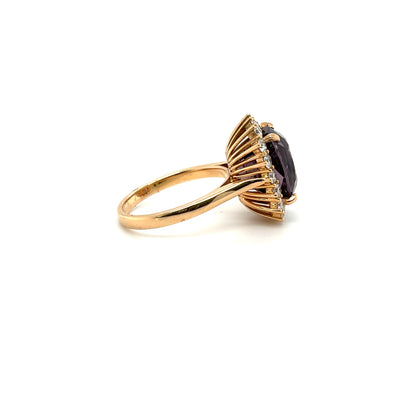 18ct rose gold GRS certified Spinel and Diamond ring