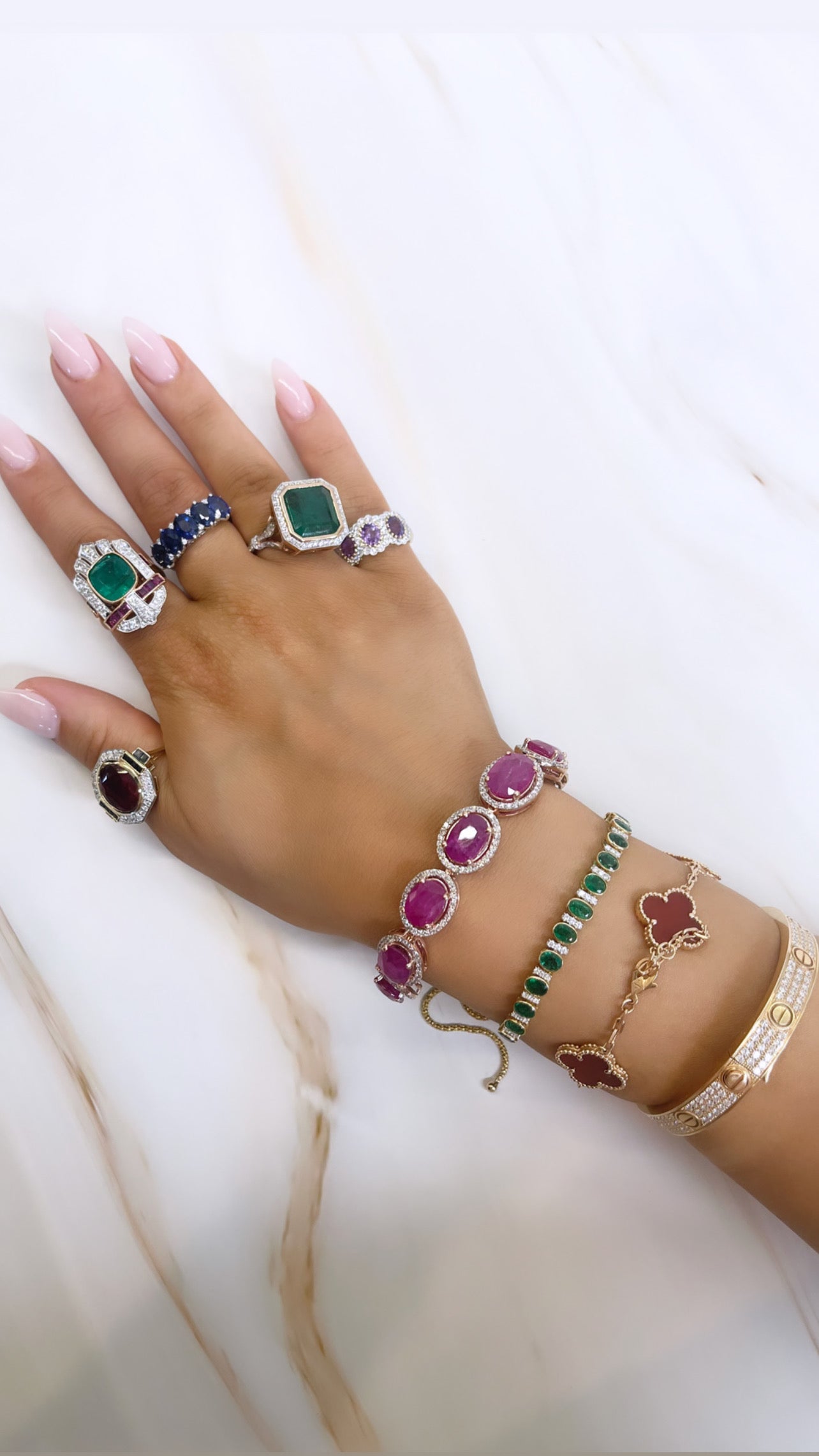 Ruby and Diamond bracelet in 14ct Rose gold