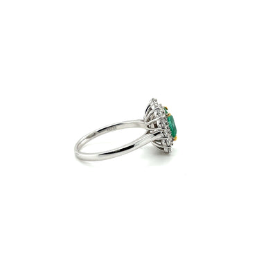 18ct yellow gold Emerald and Diamond dress ring