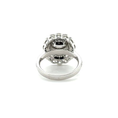 Platinum Art Deco Style Emerald and Diamond ring