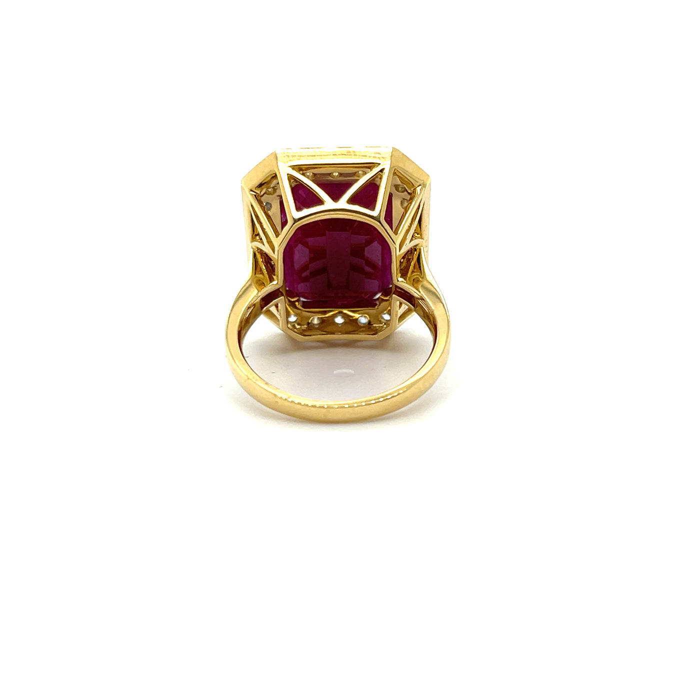 18ct yellow gold ruby and diamond ring