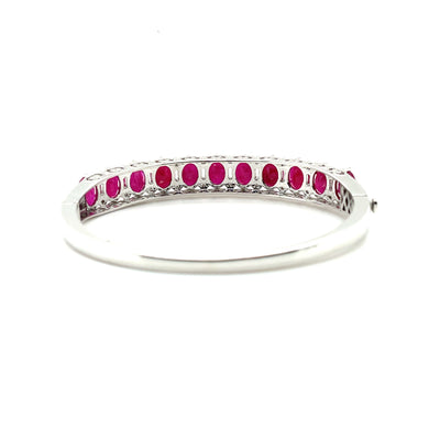 14ct white gold Ruby and Diamond bangle
