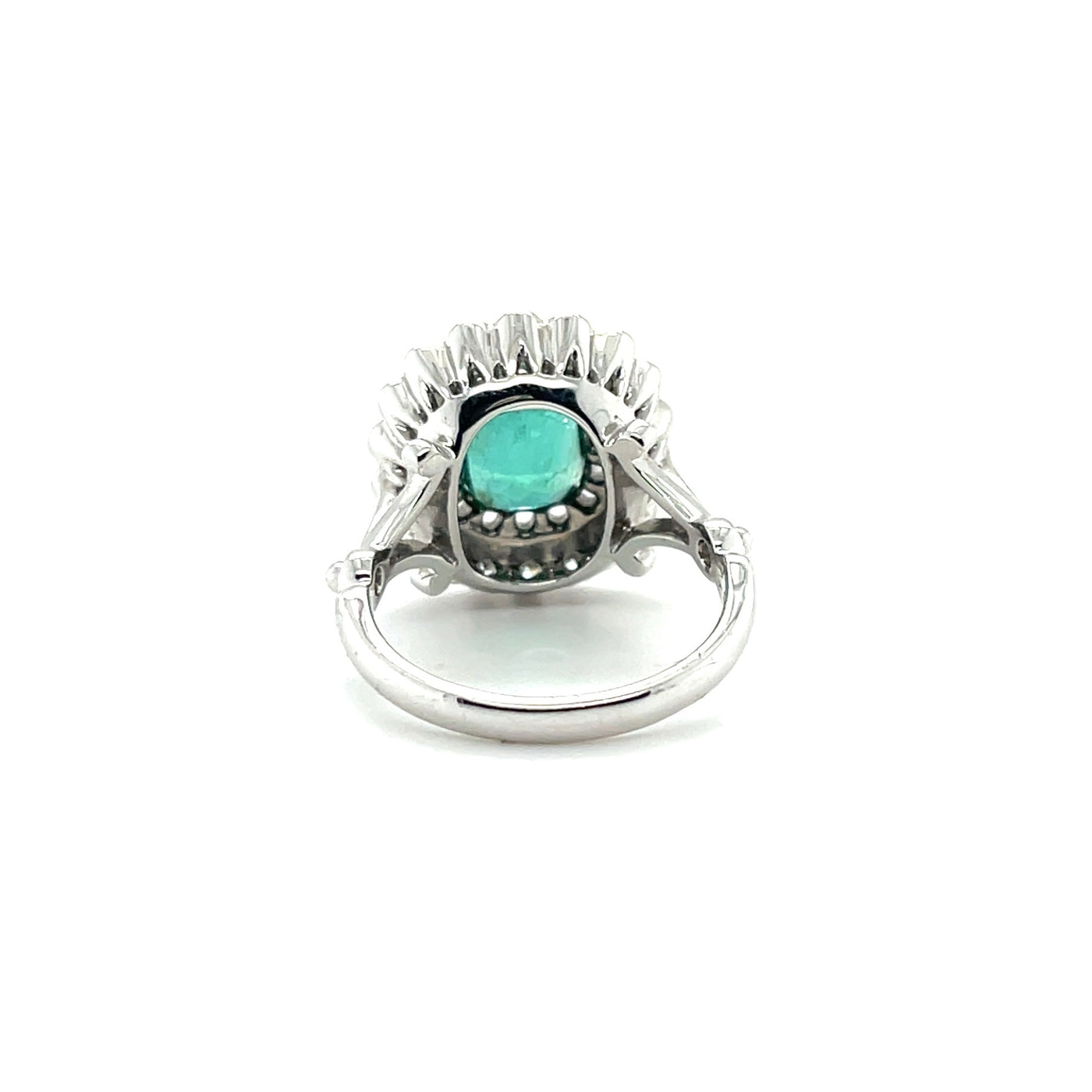 Platinum Art Deco style Emerald and Diamond ring