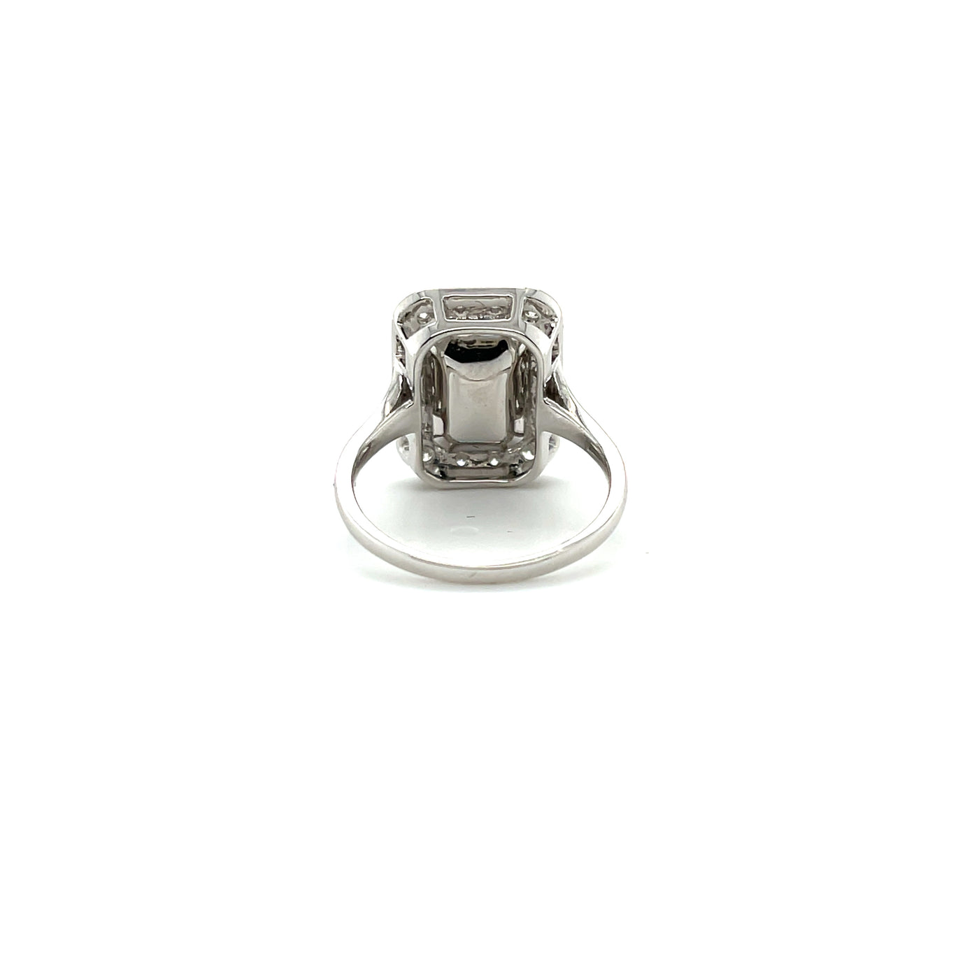 18ct white gold Colombian emerald and diamond dress ring