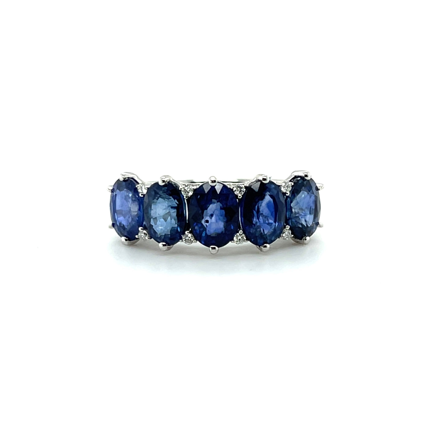 14ct white gold sapphire and diamond eternity ring