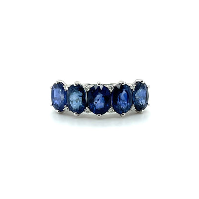 14ct white gold sapphire and diamond eternity ring