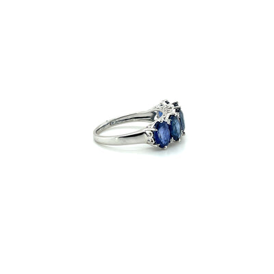 14ct white gold sapphire and diamond eternity ring